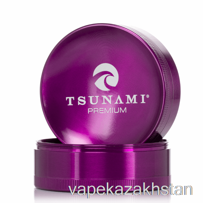 Vape Kazakhstan Tsunami 2.95inch 4-Piece Sunken Top Grinder Purple (75mm)
